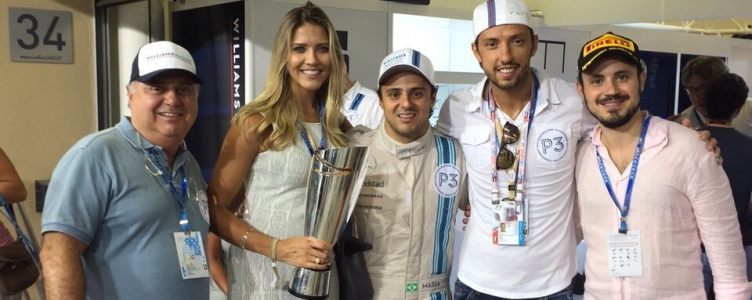 Nenê vibra com pódio do amigo Felipe Massa em Abu Dhabi Nenê vibra com pódio do amigo Felipe Massa em Abu Dhabi